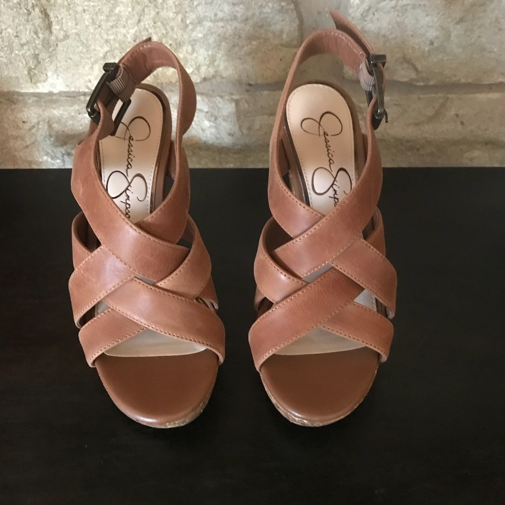 Jessica Simpson brown wedges size 5